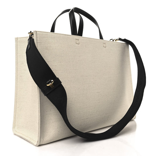 Givenchy Canvas Bond Shopper Tote Beige Black