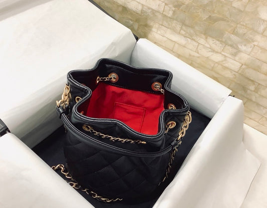 CHL -  Classic Bucket Bag Gold Toned Hardware Black For Women 7.8in/20cm