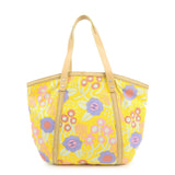 CHANEL Canvas High Summer Flower Tote Bag Shoulder Bag Yellow
