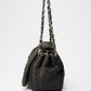 Chanel Black Textured Coated Nylon Flap Bag