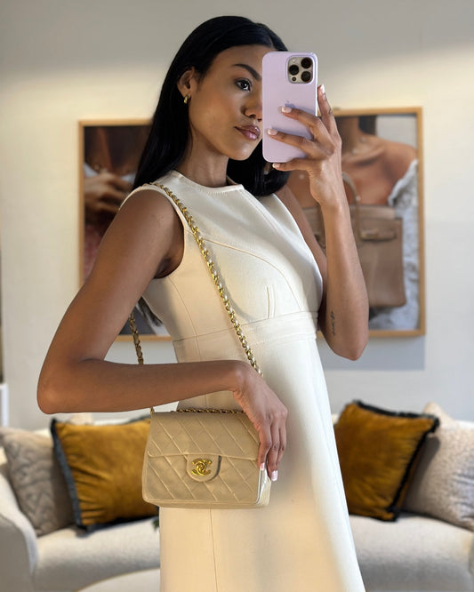 * Chanel Chai   Mini Square Bag in Lambskin Leather with 24K Gold Hardware