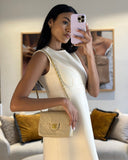 * Chanel Chai   Mini Square Bag in Lambskin Leather with 24K Gold Hardware
