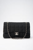 Chanel Black Nylon Large Chocolate Bar Flap Bag