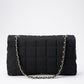 Chanel Black Nylon Large Chocolate Bar Flap Bag