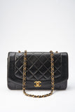 Chanel Diana Black Single Flap with 24k gold plated hardware