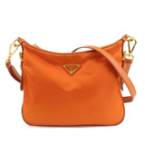 PRADA Triangle Logo Nylon Leather 2Way Shoulder Bag Orange  d