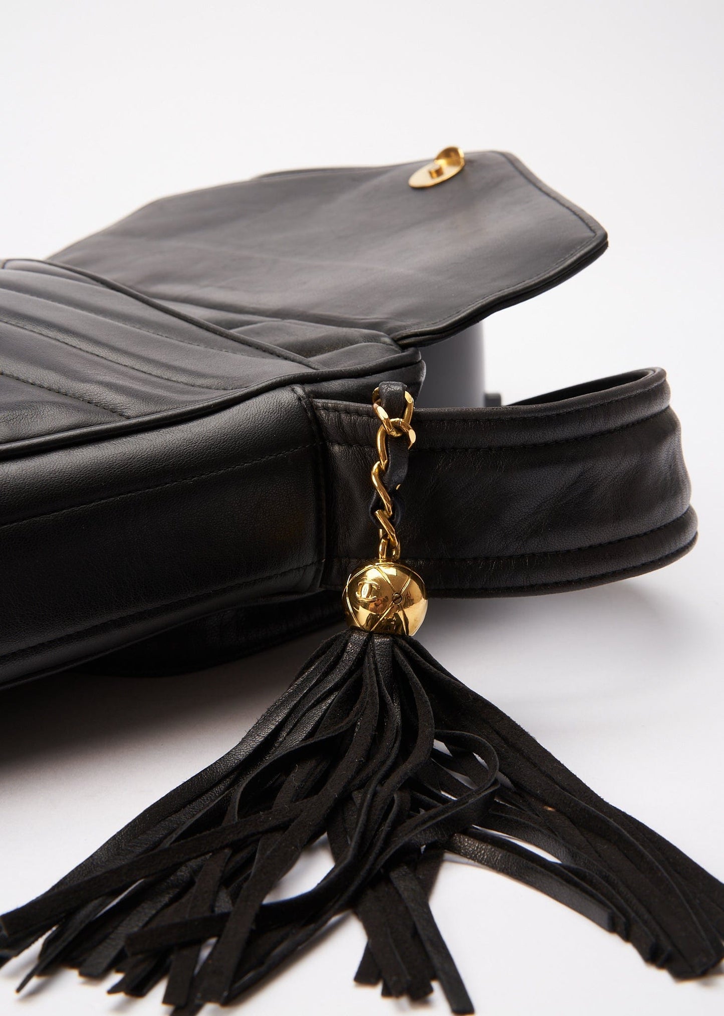 Chanel Quilted Chevron All Black Camera Crossbody Bag
