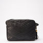 Chanel Quilted Chevron All Black Camera Crossbody Bag