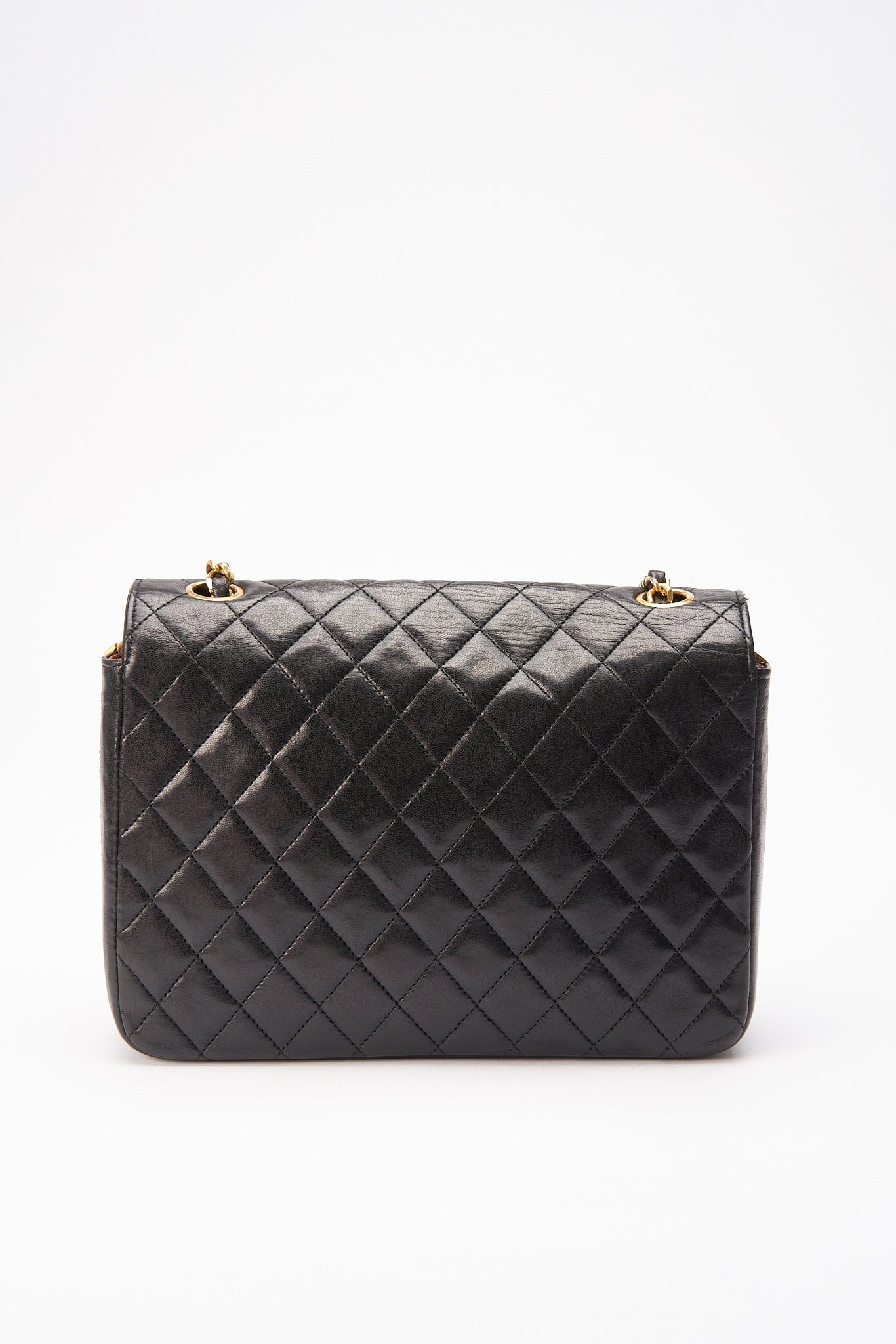 Chanel   Black Single Flap with 24k gold plated hardware
