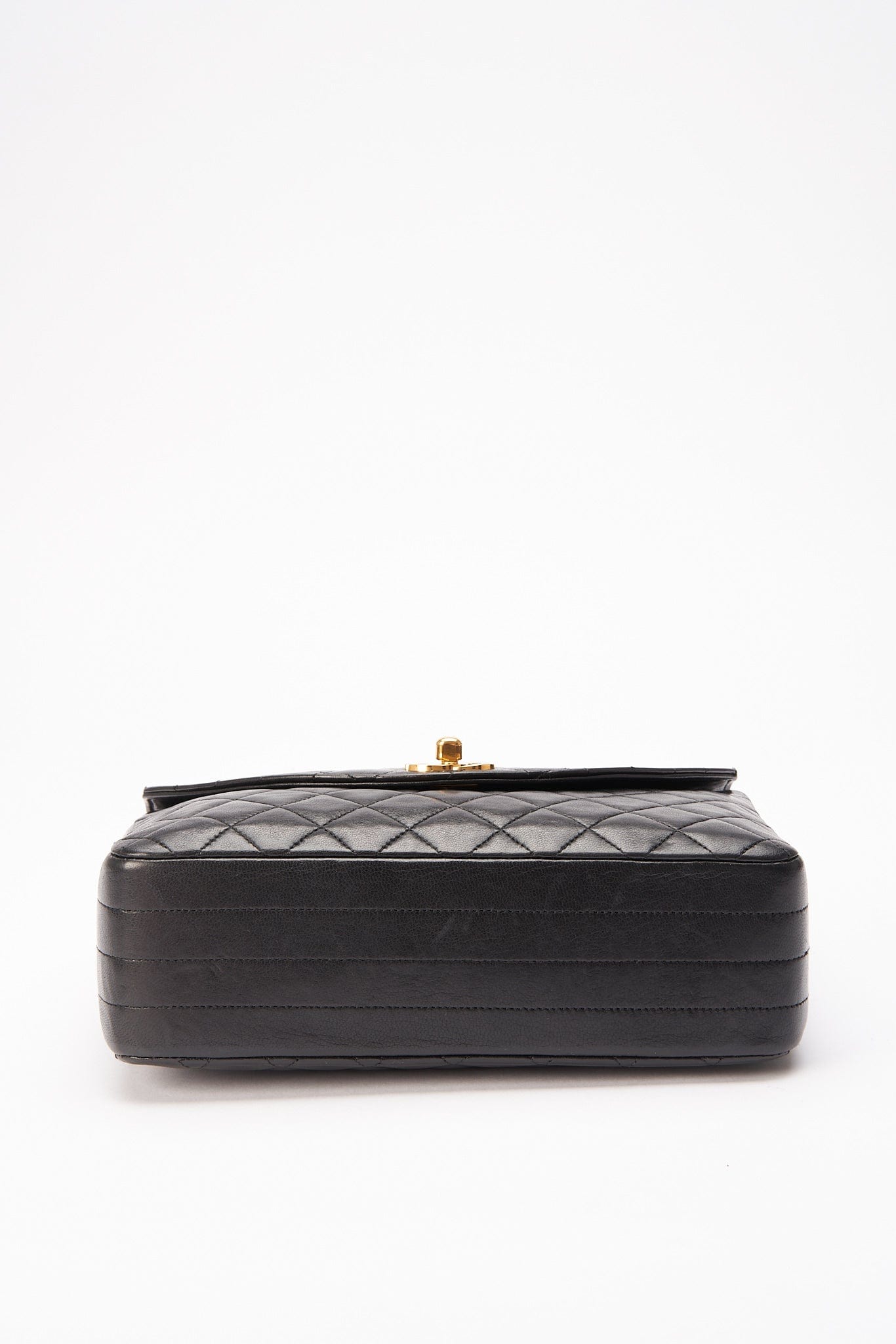 Chanel   Black Single Flap with 24k gold plated hardware