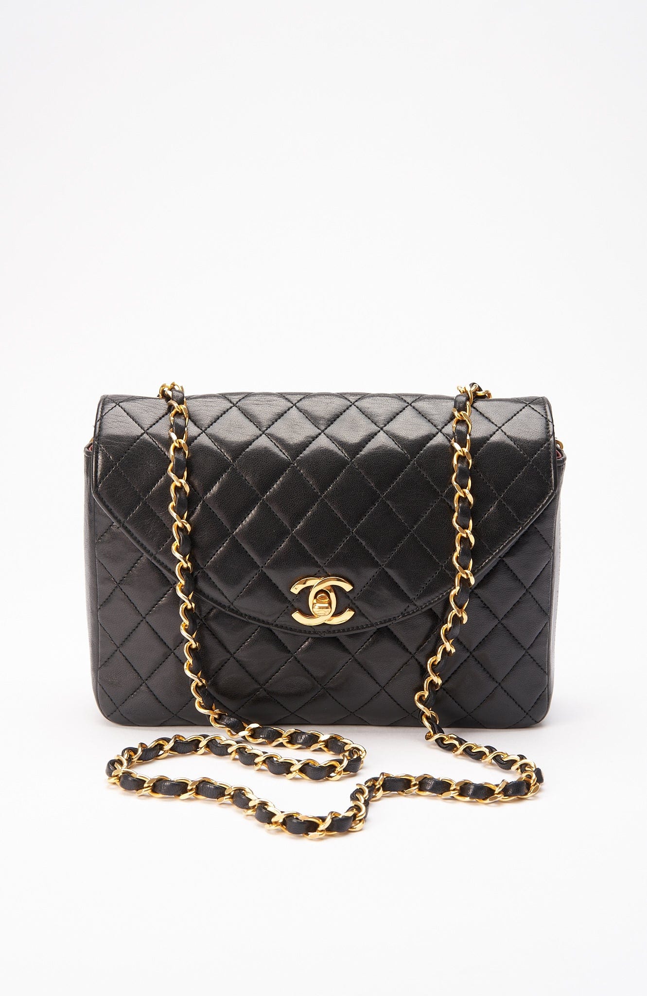 Chanel   Black Single Flap with 24k gold plated hardware