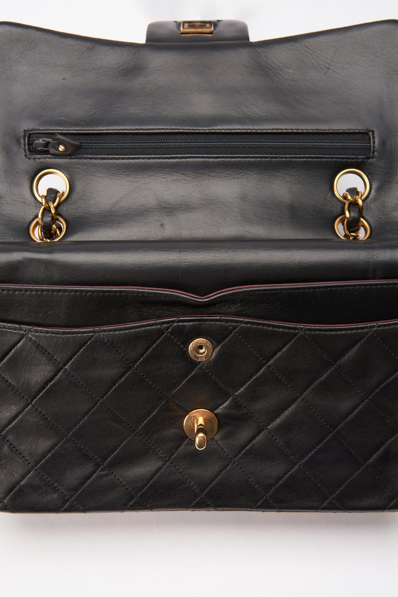 Chanel Classic Double Flap Bag Small Black Lambskin Leather