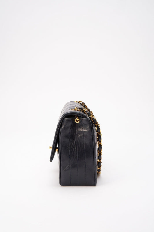 Chanel Single Flap Crossbody with 24K Gold Plated Hardware - Navy