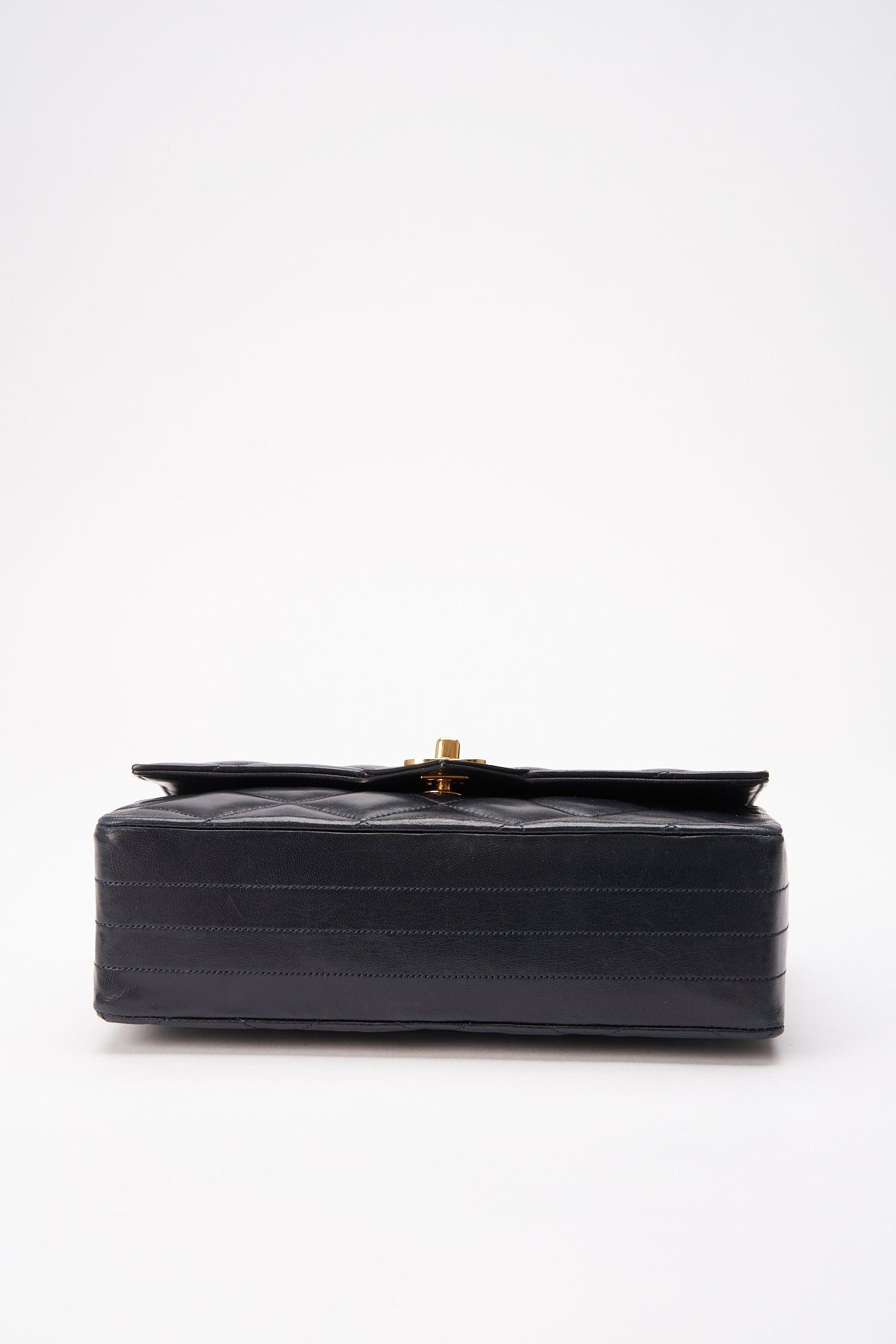 Chanel Single Flap Crossbody with 24K Gold Plated Hardware - Navy