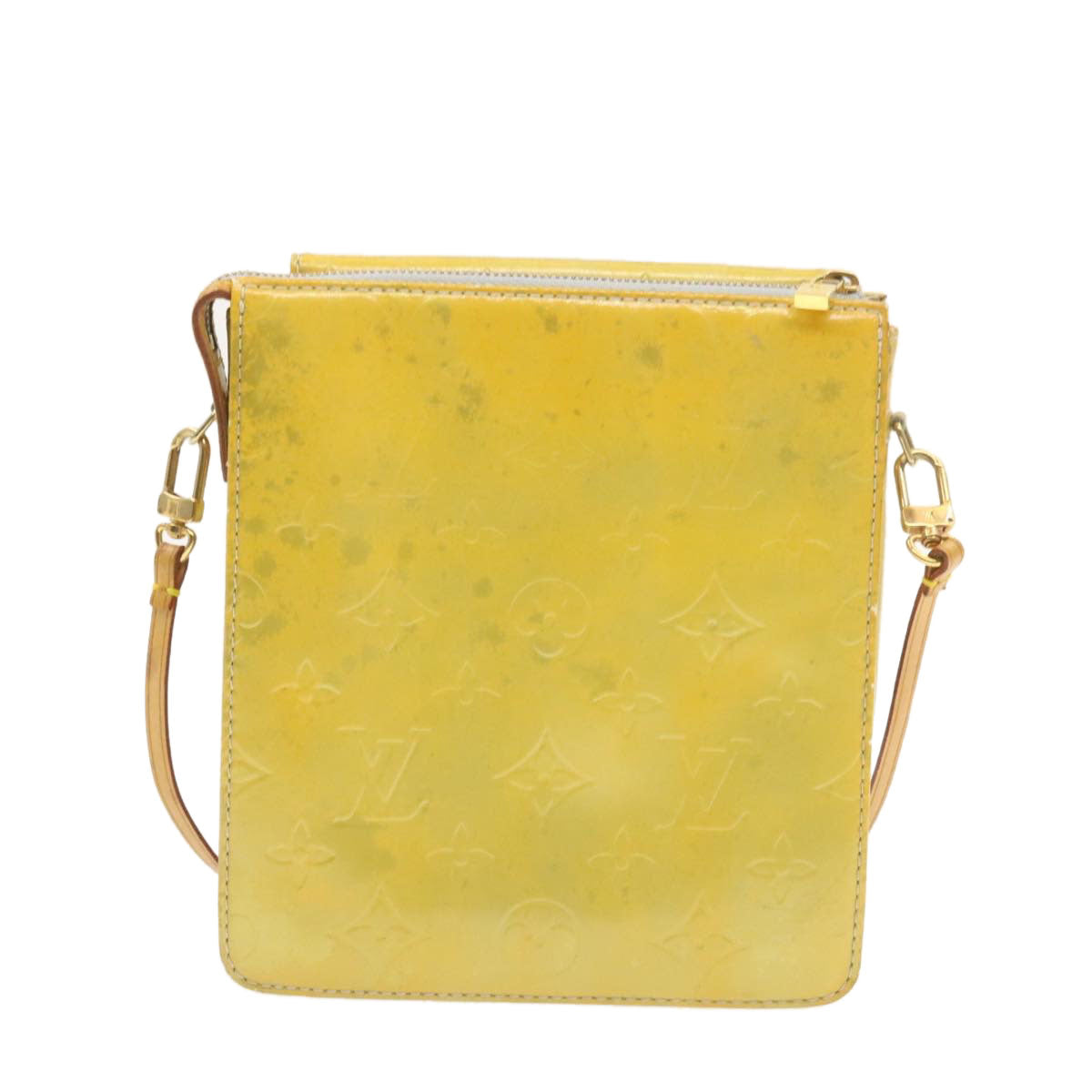 LOUIS VUITTON Vernis Motto Shoulder Bag Gris LV Auth 18430