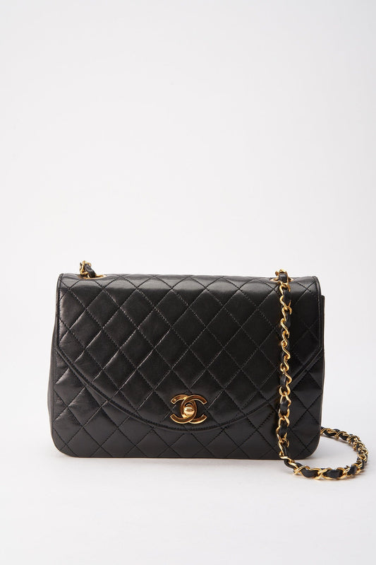 Chanel Black Single Flap with 24k gold plated hardware