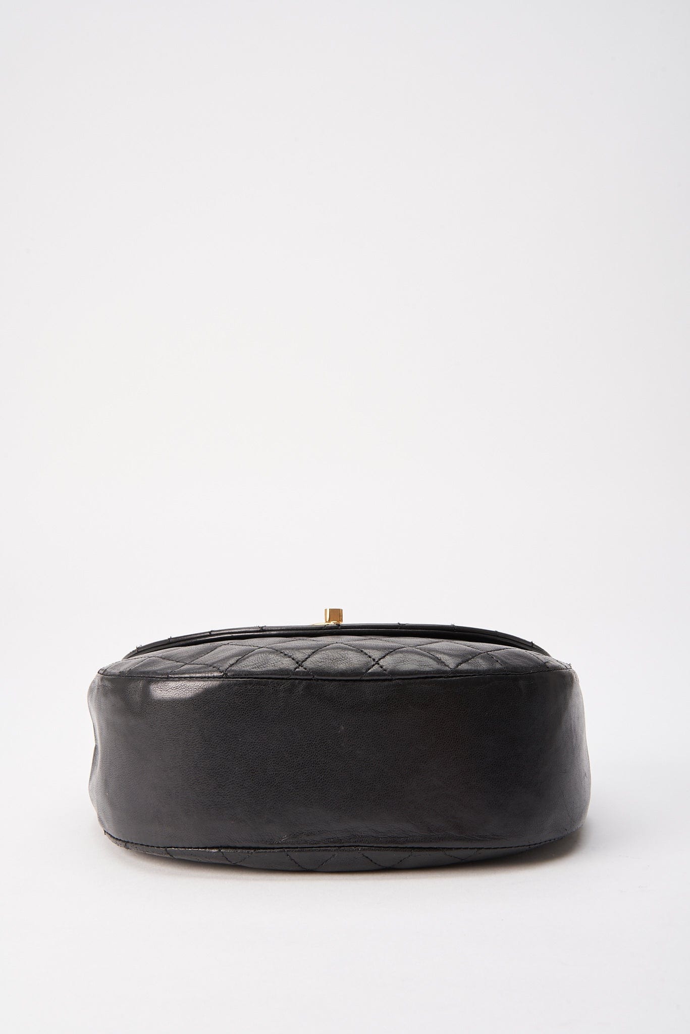 Chanel Black Half Moon Single Flap with 24k gold plated hardware