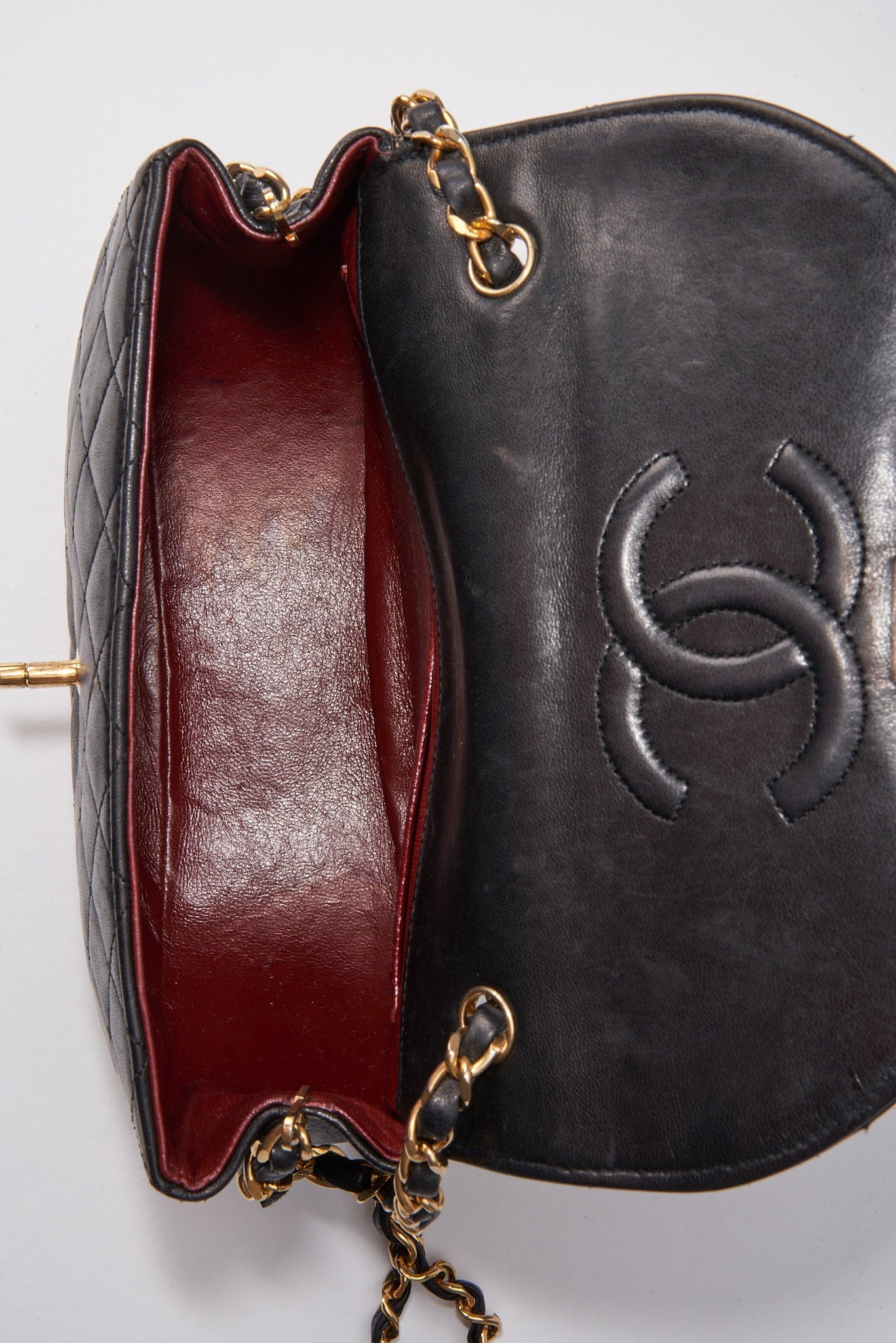 Chanel Black Half Moon Single Flap with 24k gold plated hardware