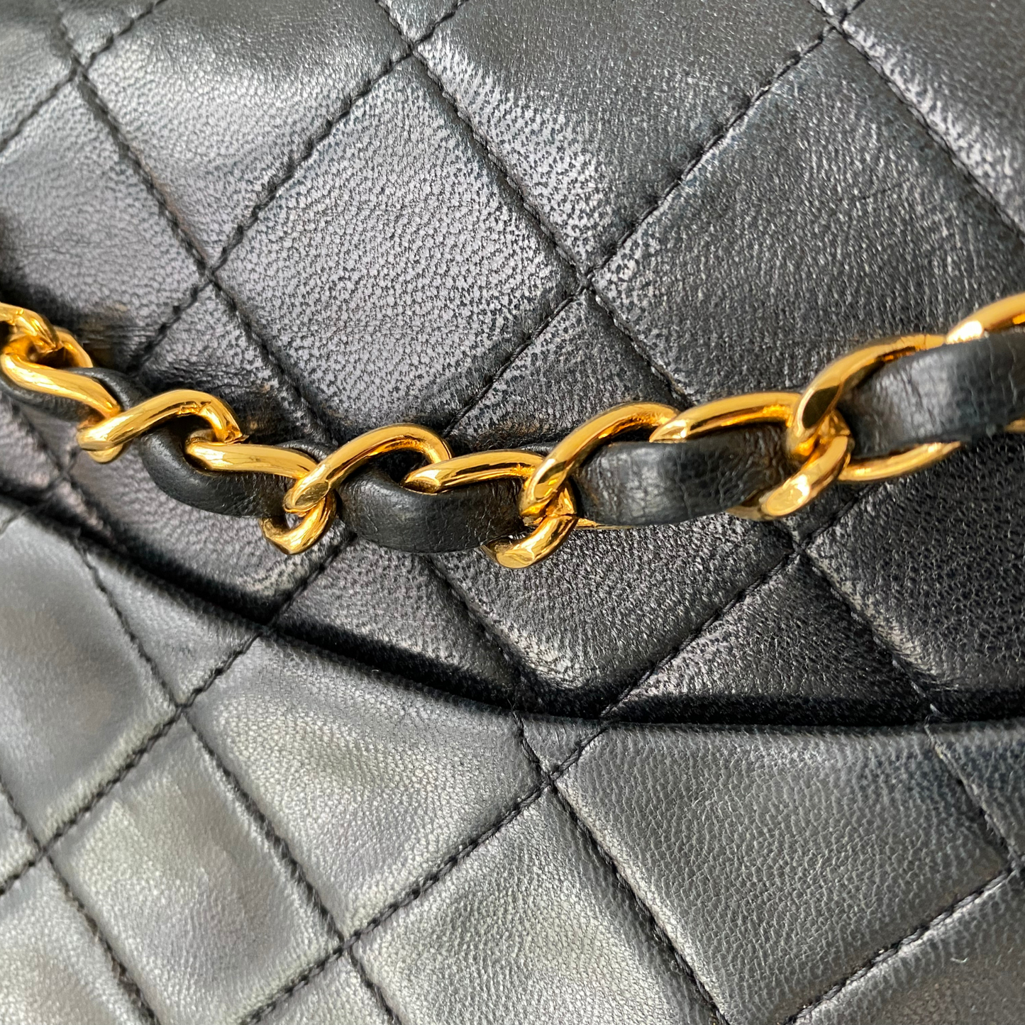 Chanel Black Leather Double flap shoulder bag