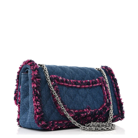 Amelia Denim Tweed 2.55 Reissue 225 Flap Blue Dark Pink