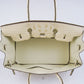 Hermes Birkin 35cm Crocodile Head Veins Handbags Beige Silver