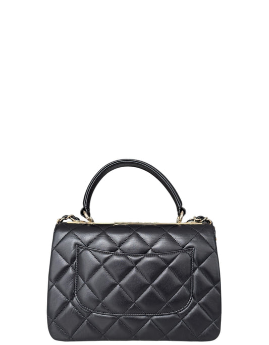 Chanel 2025 Black Crystal CC Quilted Small Trendy Bag