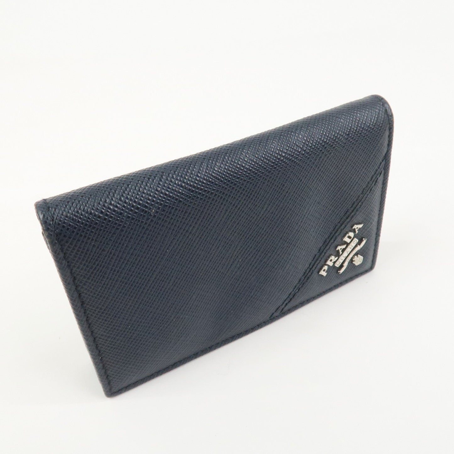 PRADA Saffiano Leather Card Case Card Holder Navy 2MC122