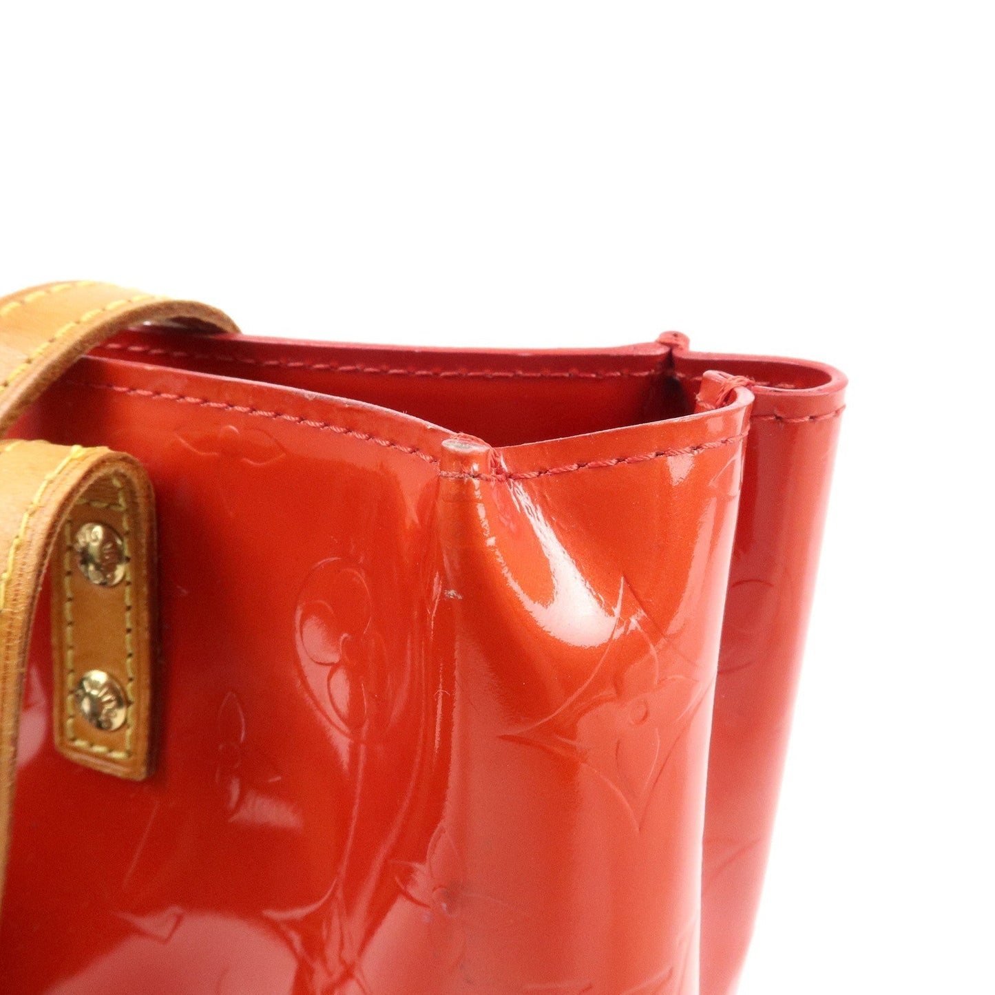 Louis Vuitton Monogram Vernis Lead PM Hand Bag Rouge M91088