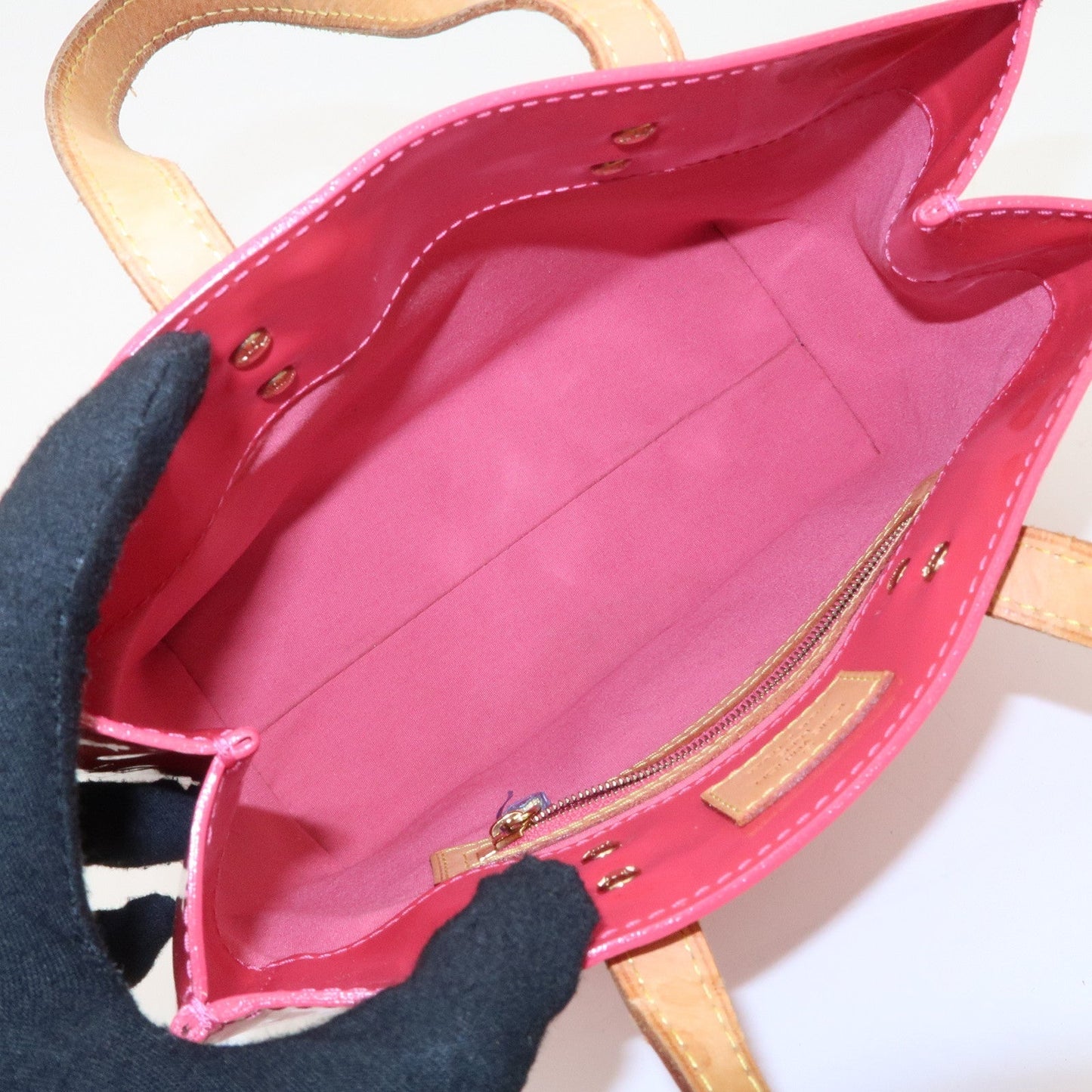 Louis Vuitton Monogram Vernis Lead PM Hand Bag Framboise M9132F
