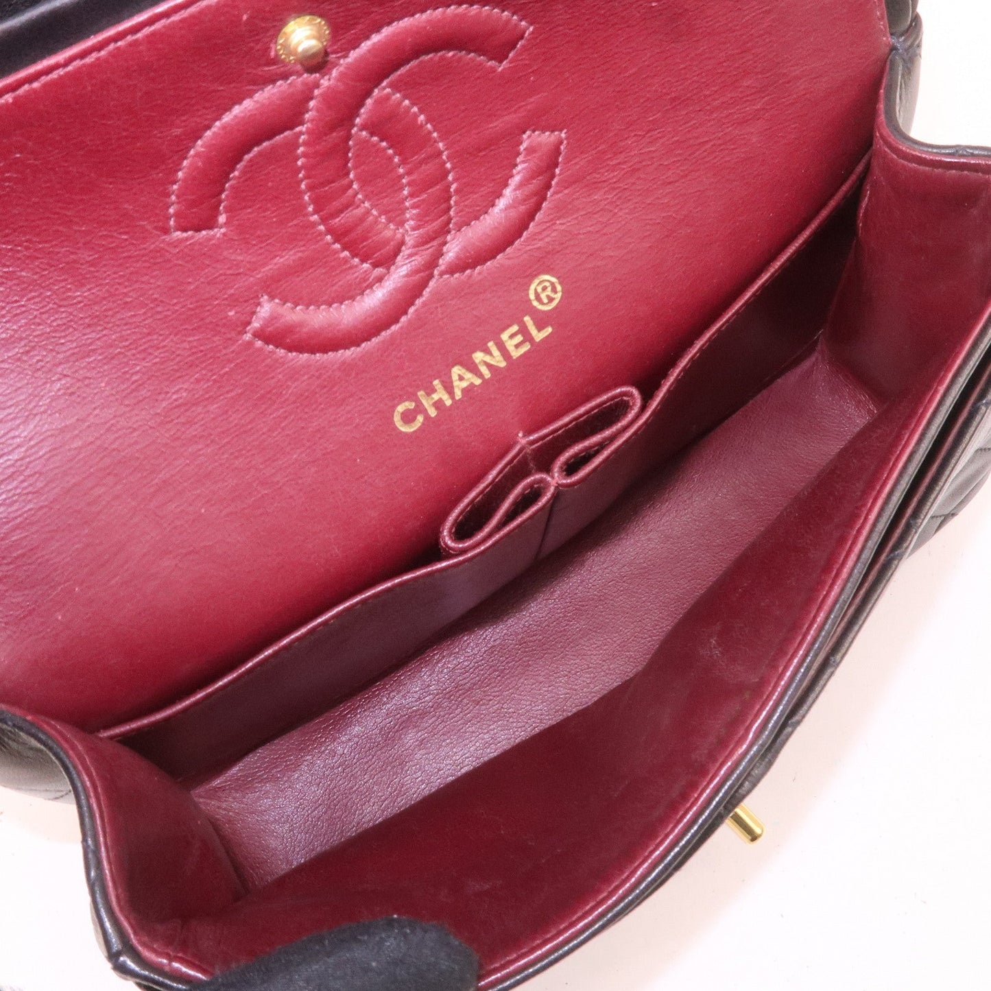 CHANEL Matelasse Lamb Skin 23 Double Flap Shoulder Bag A01113