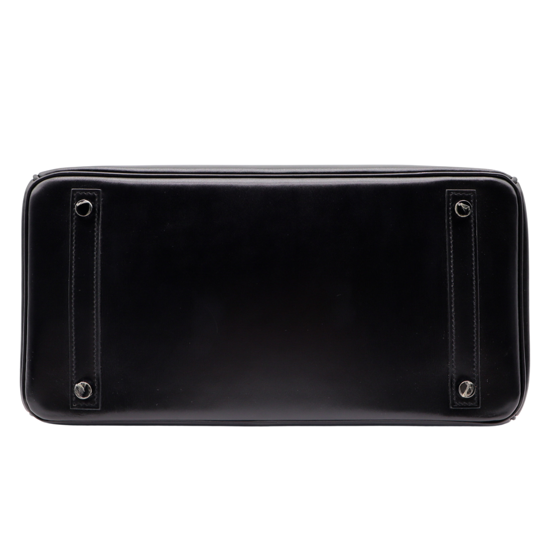 Hermès 30cm Birkin So Black Box Calf Leather Ruthenium Hardware