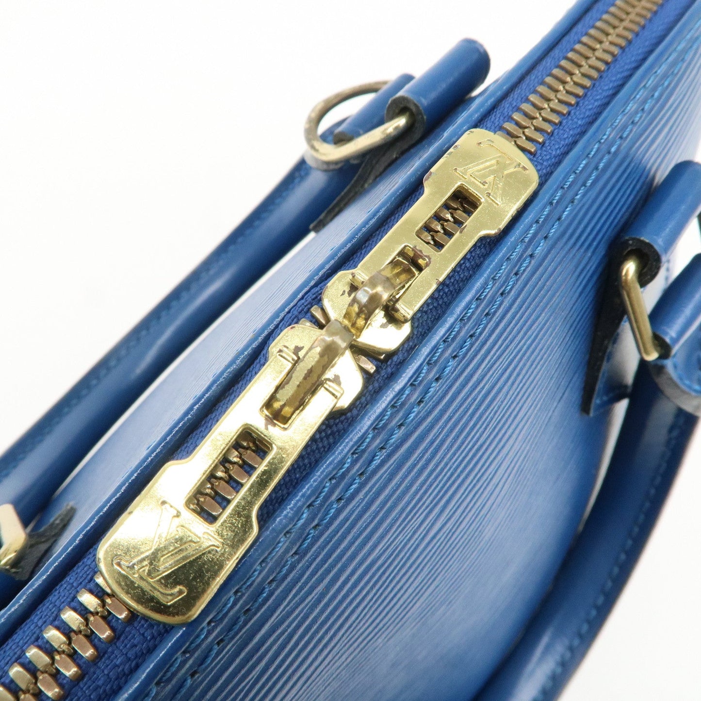 Louis Vuitton Epi Alma Hand Bag Shoulder Bag Toledo Blue M52145