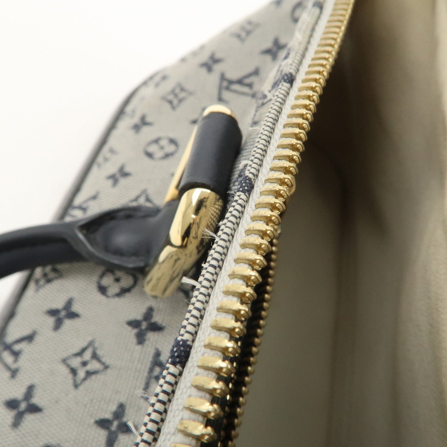 Louis Vuitton Monogram Mini Alma Long Hand Bag Blue M92205