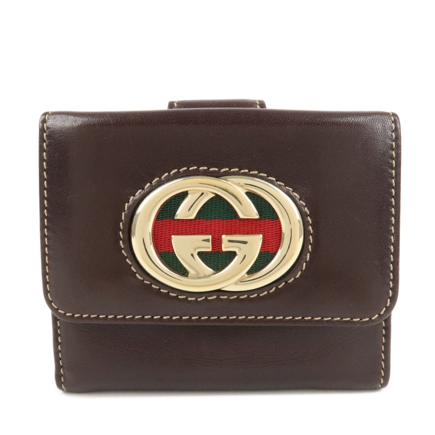 GUCCI Interlocking G Sherry Double Hook Bi-Fold Wallet 162760  d