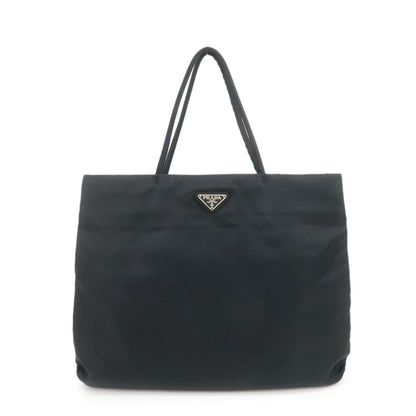 PRADA Triangle Logo Nylon Tote Bag Hand Bag Black B9024