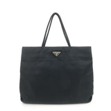 PRADA Triangle Logo Nylon Tote Bag Hand Bag Black B9024
