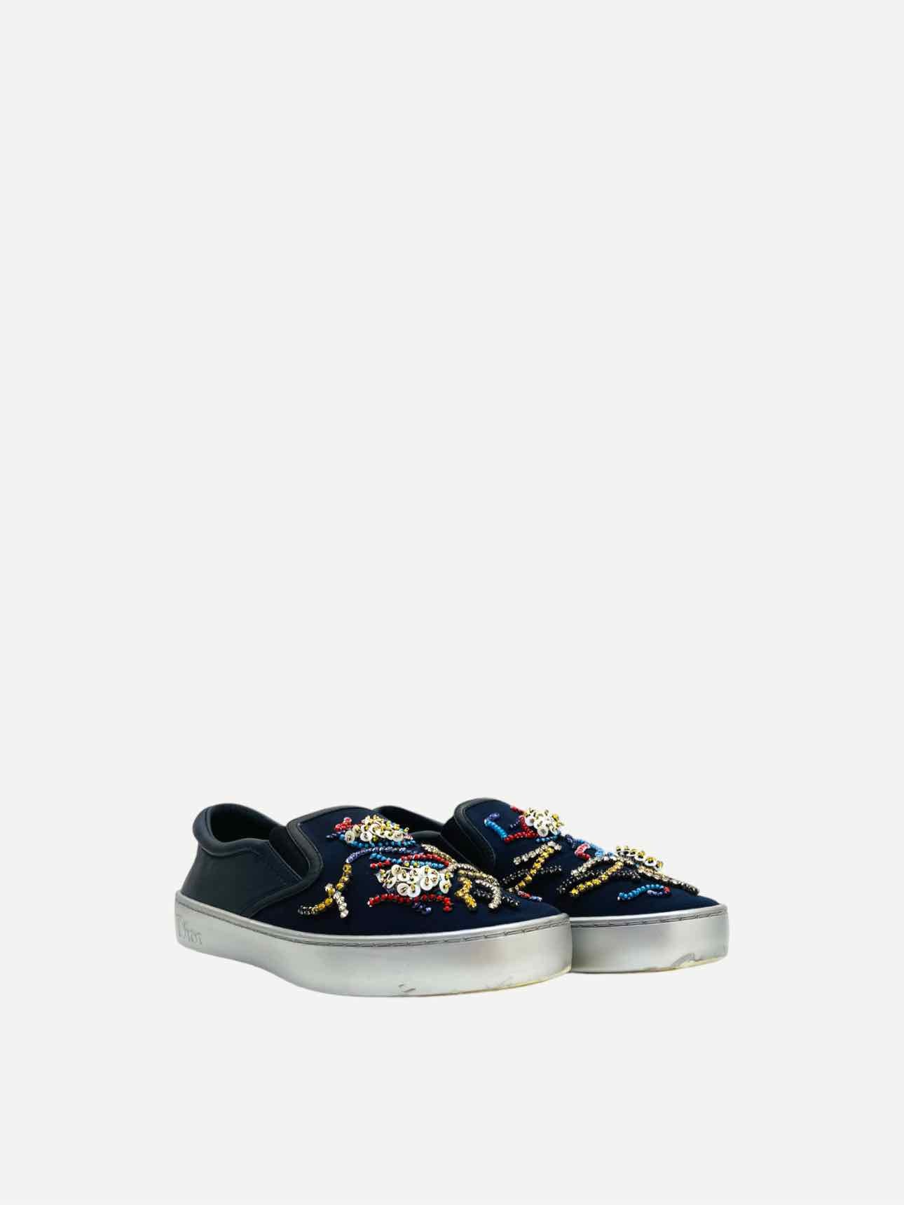 CHRISTIAN DIOR Slip On Navy Blue Size EU 38 Sneakers
