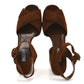 Prada Camoscio Crisscross Platform Sandals 39.5 Palissandro