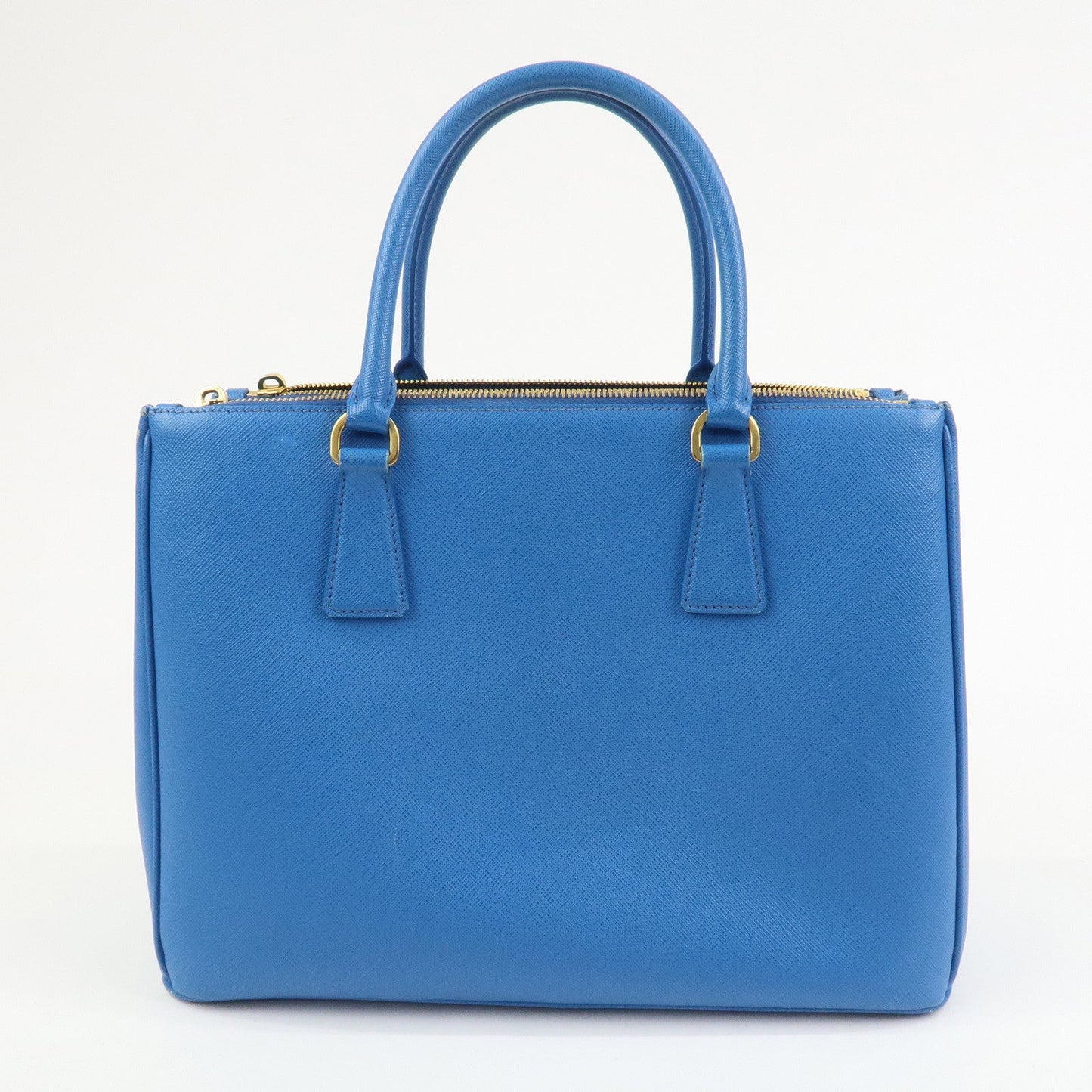 PRADA Triangle Logo Galleria Saffiano Leather 2Way Bag Blue 1BA274