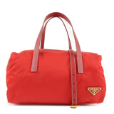 PRADA Triangle Logo Nylon Leather 2Way Shoulder Bag Hand Bag Red  d