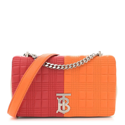 Amelia Lambskin Quilted Small Lola Bag Bright Red Orange