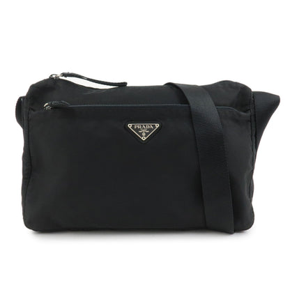 PRADA Nylon Leather Shoulder Bag Crossbody Bag Black B10140
