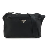 PRADA Nylon Leather Shoulder Bag Crossbody Bag Black B10140