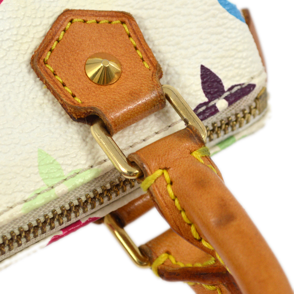 Louis Vuitton White Monogram Multicolor Mini Speedy 2way Shoulder Handbag M92645