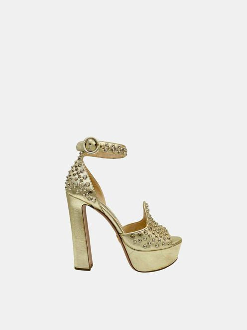 PRADA Gold Size EU 36 Heeled Sandals
