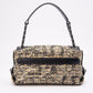 Chanel Printed Canvas Flap Bag with Black Leather Trim
