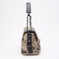 Chanel Printed Canvas Flap Bag with Black Leather Trim