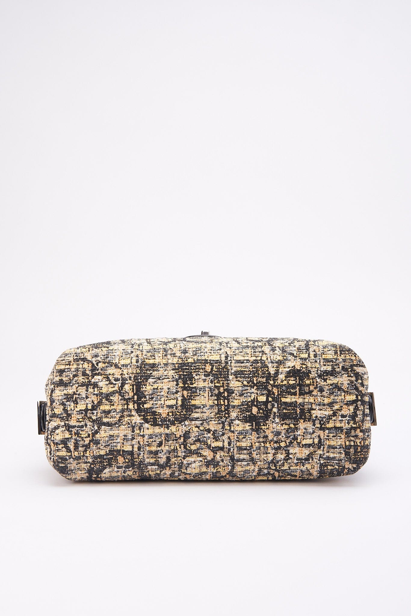 Chanel Printed Canvas Flap Bag with Black Leather Trim