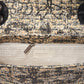 Chanel Printed Canvas Flap Bag with Black Leather Trim