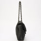 Chanel Black Textured Coated Nylon Single Flap Bag - Black